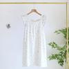 2025 Summer New Women's Nightwear 100% Cotton Crepe Sling Dress Cute Girl Tank Top Dress with Wood Ear Edge Home Fury Ladies