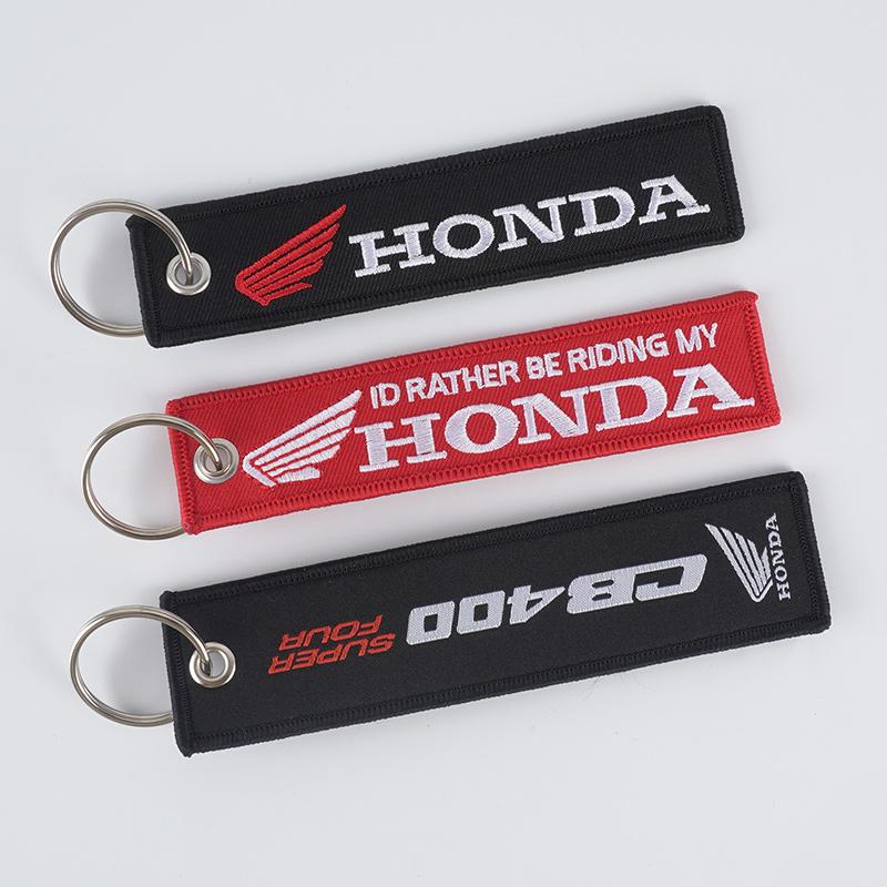 Брелок-брелок с вышивкой для мотоцикла Honda Jazz Fit Avancier Crv Accord Pilot City Prelude Mugen Power XR-V CB400 CB650 TO0