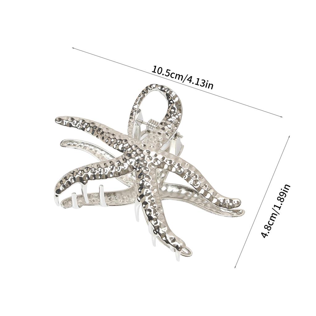 Stylish Starfish Hair Clip Durable Metal Hair Accessory For Women Elegant Updo And Low Ponytail