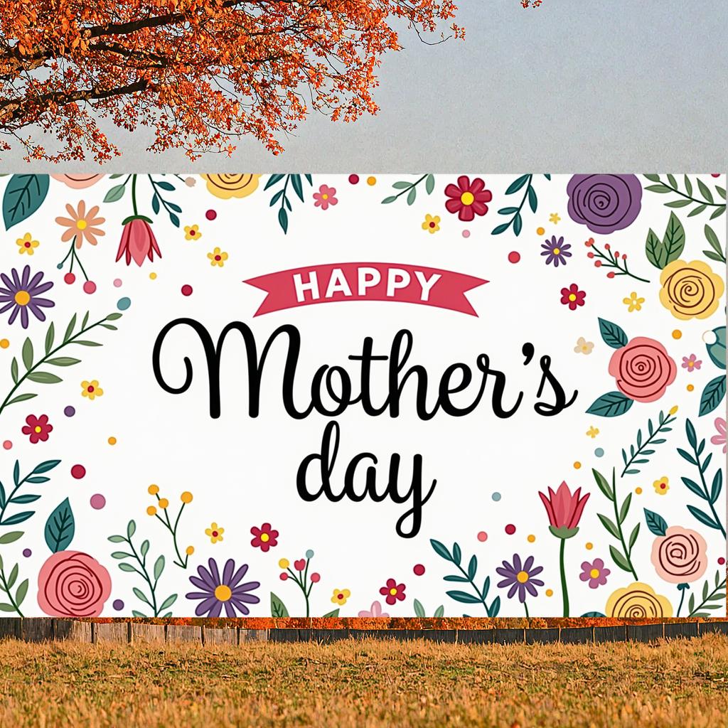 Grateful Mom Background Colorful Flowers Happy Mother's Day Banner Mother's Day Display Warm Tone Mother's Day Backdrop For Gift