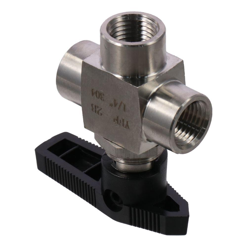 1/4“ Air Tube Hand Valve 3 Way Ball Valve Thread Spring Check Valve Water Pipe Flow Control