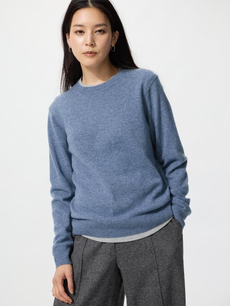 Uniqlo Кашемировый свитер с круглым вырезом