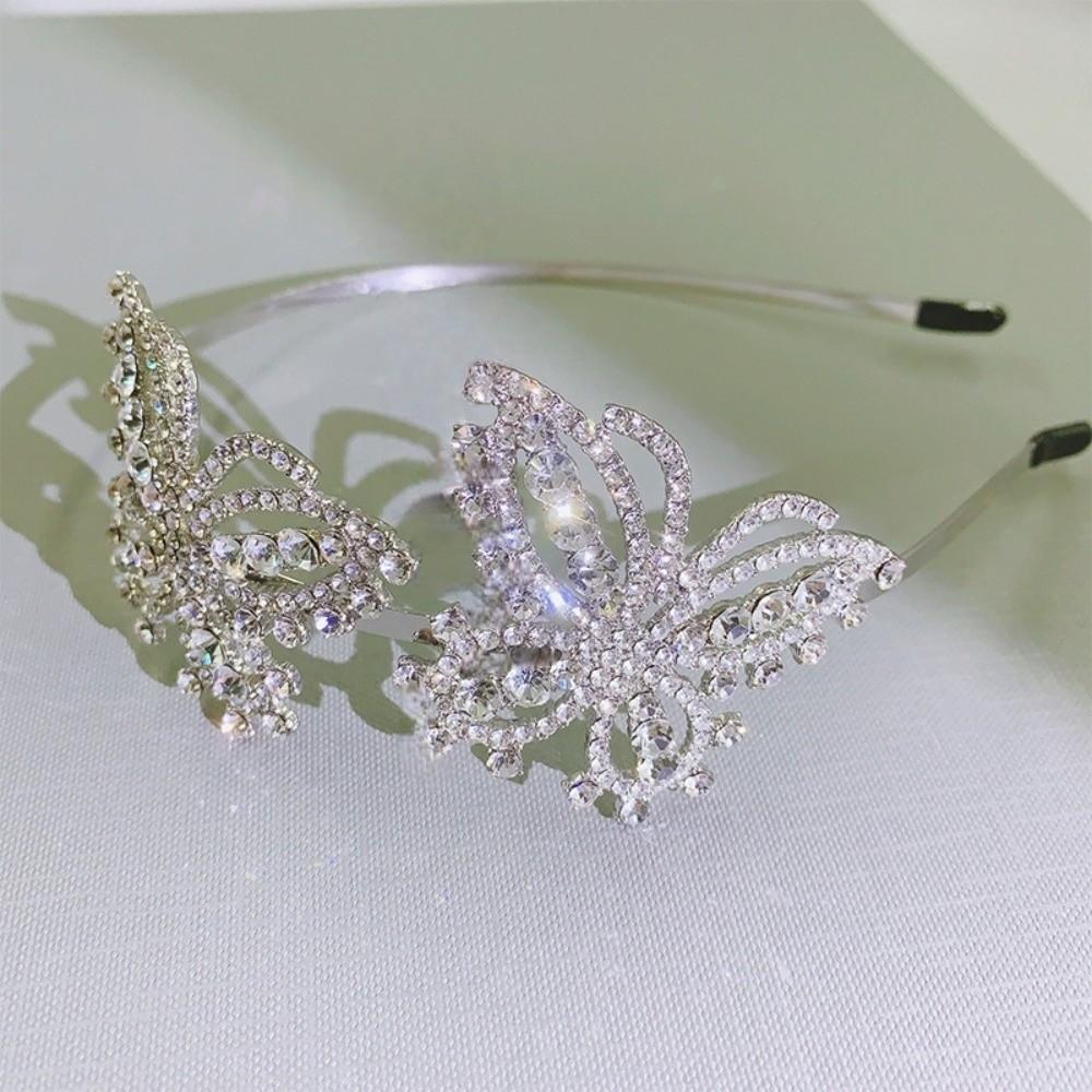 Glamorous Butterfly Headband Elegant Crystal Headwear Rhinestone Hair Band Girls Accessories
