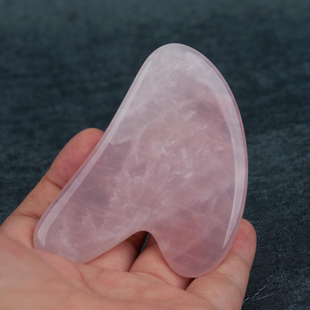 Pink Crystal Jade Roller & Gua Sha Beauty Set for Face, Eye, Body