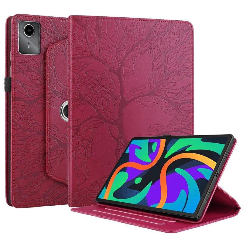 Вращающийся на 360 градусов чехол для Lenovo Tab M11, чехол 2024 с тиснением под дерево, чехол для XiaoxinPad 2024 Xiaoxin Pad 2024, 11 дюймов, чехол для планшета