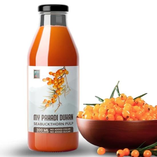 MY PAHADI DUKAN (MPD) Sea Buckthorn Juice 300Ml|Pure Himalayan Berry Juice|Rich In Omega 3,6,7,9 & Vitamin C|Natural Immunity Booster