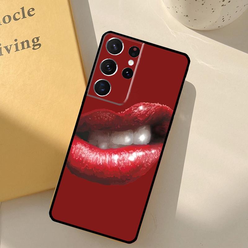 Чехол для телефона с помадой "Поцелуй меня" для Samsung Galaxy S24 Ultra S20 S21 S22 S23 S25 S9 S10 Plus S25 FE Защитный корпус
