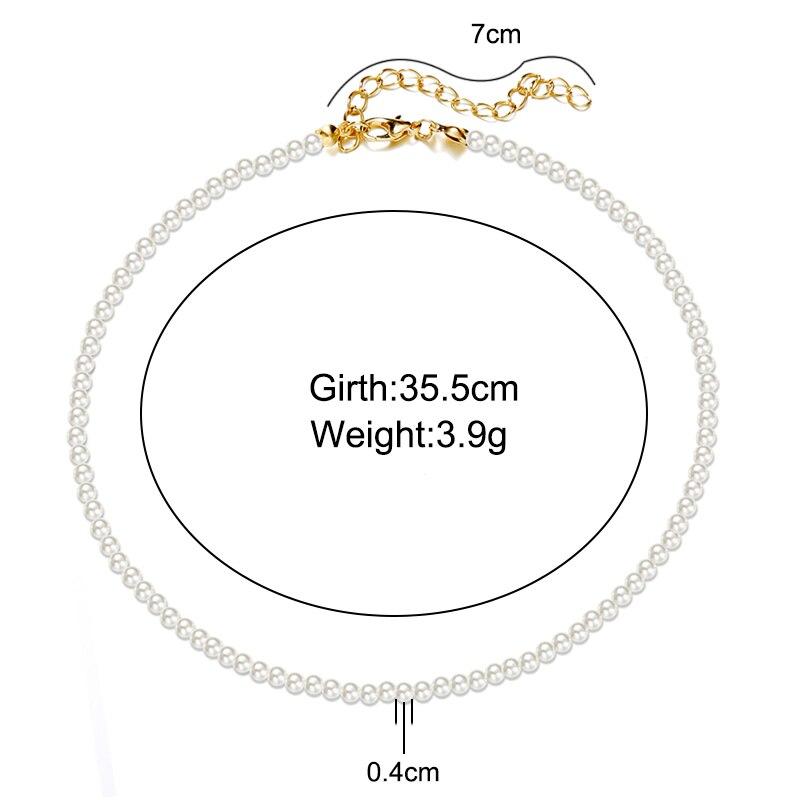 iF ME Elegant White Imitation Choker Necklace Big Round Beads Wedding Necklace for Women Charm Fashion Jewelry