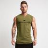 Gym T-shirt Men's Cotton V-neck Fitness Workout Tight Sleeveless T-shirt Men's Bodybuilding Sports T-shirt Top Summer Clothing