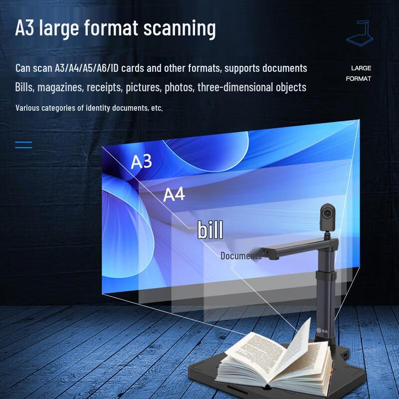 GEPAD 8MP A3/A4 Autofocus Document Camera Scanner CN plug (adapter included)