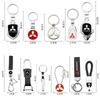 1Pc 3D Metal/Leather Car Logo Keychain For Mitsubishi Lancer Outlander Pajero ASX EX L200 Colt Auto Key Chain Key Ring Accessory