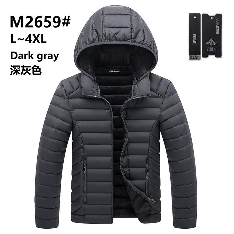 Men's 2 New Hooded Cotton Jacket Large Size Rib Jacket Order Men's Light Cotton Jacket