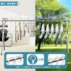 JAUREE 2m Folding Clothes Drying Rack, Indoor/Outdoor Use, Heavy-Duty, Stainless Steel, with 20 Windproof Hooks, Compact Storage
