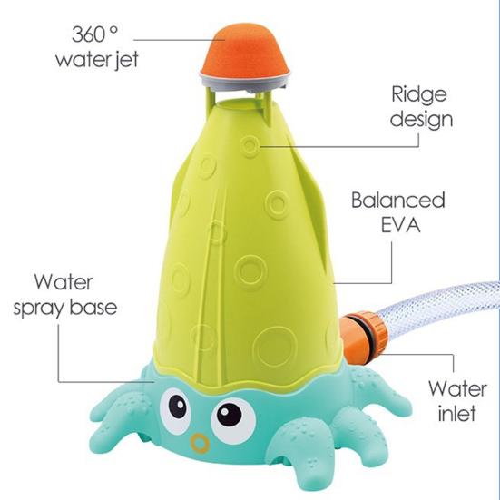 Octopus Water Spray Toy for Kids 360 Degree Rotary Spinning Rockets Sprinkler Summer Fun Water Toy for Toddlers Boys Girls