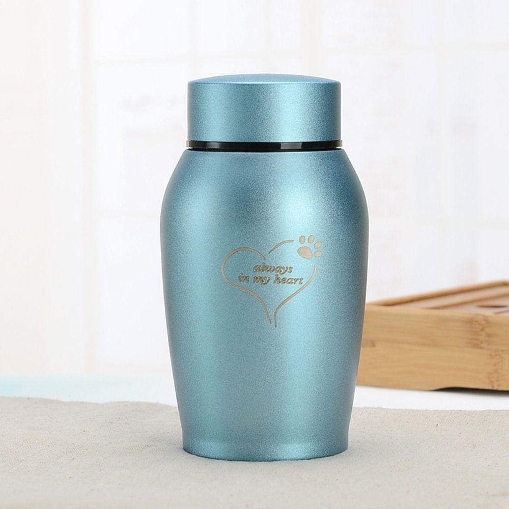 Pet Paw Print Funeral Urn for Pets Stainless Steel Dog Cat Cremation Urns Pet Supplies