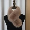 Женский двусторонний корейский шарф из искусственного лисьего меха - Толстый плюшевый зимний утеплитель для шеи