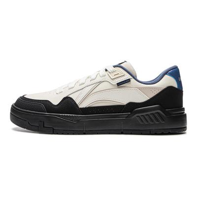 Li Ning Common 80s удобные универсальные нескользящие легкие низкие кроссовки для скейтбординга мужские кроссовки бежево-черные AGCU157-3