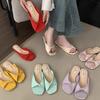 Spring and Summer New Retro Low-heeled Cool Slippers Women's Open-toed Soft-soled French One-word Fashion Shoes