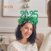 Обруч для волос с блестками для косплея 2025, декор в виде цифр, новогодняя повязка на голову, высокоэластичная дизайнерская повязка для волос, украшение для рождественской вечеринки