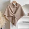 Fashion Solid Color Knitted Shawl Soft Thickened Triangle Scarf Neck Wrap Winter Warm Wool Blended Shawl