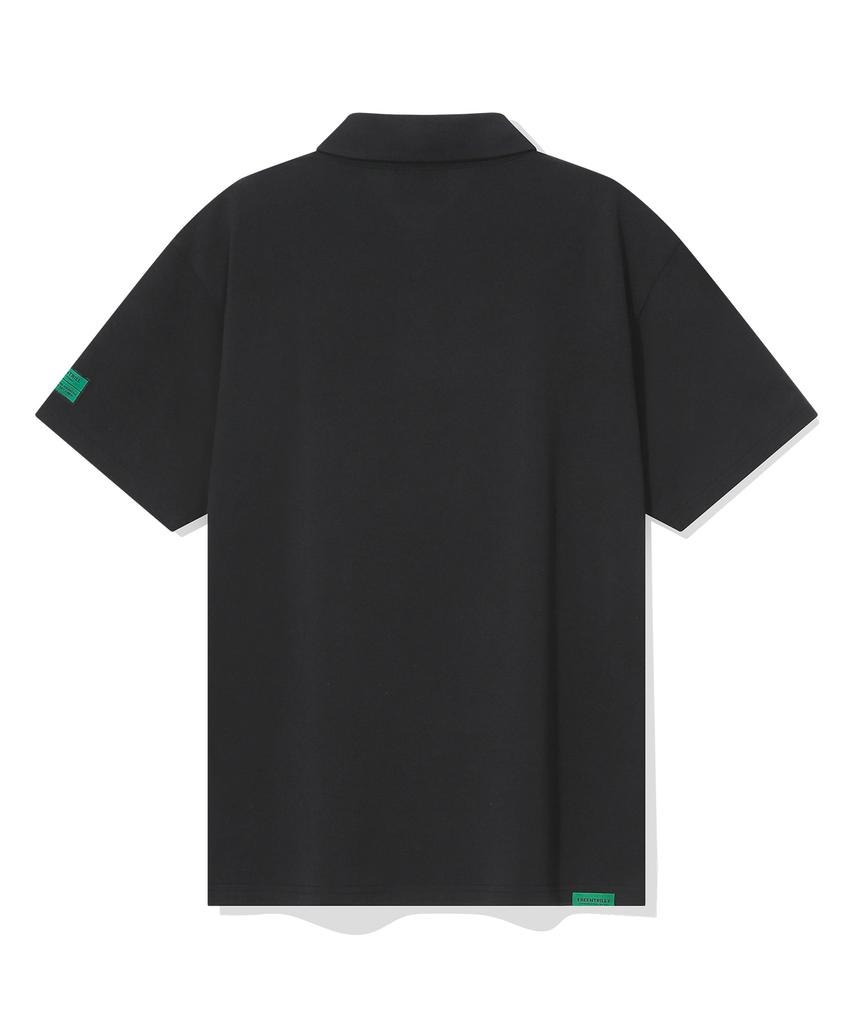 BEENTRILL Green Label Comfort Fit Pique Polo Shirt (Black)