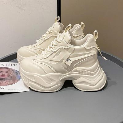 Модная весенняя женская обувь Новые кроссовки на толстой подошве, увеличивающие рост на 10 см, Повседневные модные кроссовки, Удобная спортивная обувь для бега, Осень