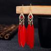Women Drop Earrings Synthetic Feather Bohemia Creative Tassels Dangle Earrings Dangle Earrings Prom Jewelry