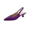 Fashion Summer New Women Sandals Heel Ladies Shoes Pointed Toe Solid Female Women's Shoes Back Strap Slip On