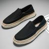 Summer Canvas Shoes Breathable Slip-on Cloth Shoes Men Loafers Slippers Lazy Shoes