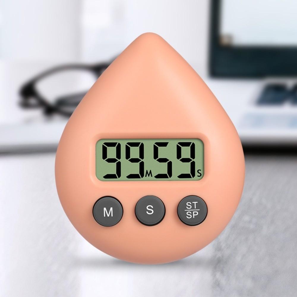 Hanging Hole Countdown Timer Water Drop Shape Precise Timer Digital Shower Timer Baking