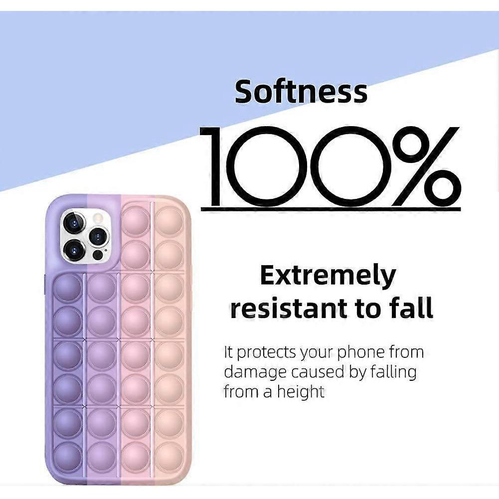 Fidget Toy Protective Case for iPhone12 Pro Max, Silicone Phone Case for Stress Relief and Anxiety Resistance, Surprise Gift for Friends and Kids (Rai