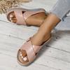 Summer Cross Strap Platform Sandals Women 2024 Fashion Buckle Thick Sole Slippers Woman Lightweight Non Slip Casual Slides Shoes