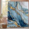 Синяя мраморная шторка для душа в стиле флюид-арт, Декоративная шторка для душа для ванной, Водонепроницаемая шторка для душа с крючками