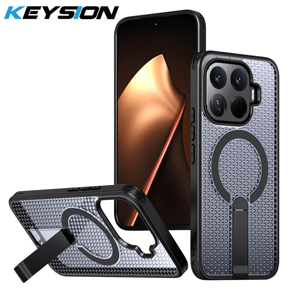 KEYSION Магнитный чехол с полыми элементами для рассеивания тепла для Xiaomi 17T Pro 5G, охлаждающий, со скрытой подставкой, противоударный чехол для телефона для Xiaomi 17T 5G