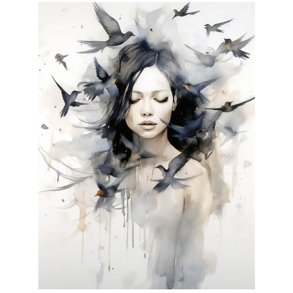 Birds and Soul Birds and Soul, 70X100 Cm, Unframed, Premium Canvas On Stretcher