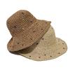 Summer hand-crocheted straw hat small color point outdoor travel hat beach hat sun hat sunshade sun protection versatile