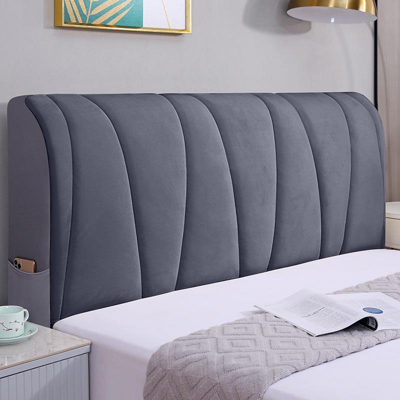 Универсальный эластичный чехол для изголовья кровати из утолщенного хлопка - мягкий, универсальный пылезащитный чехол