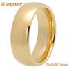 iTungsten 2mm 4mm 6mm 8mm 10mm Gold Plated Tungsten Ring For Men Women Couple Engagement Wedding Band Trendy Jewelry Comfort Fit