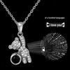 Picking Stars Bear Projection Necklace: 'I Love You' in 100 Languages – Elegant, Versatile, High-End Clavicle Chain for Women