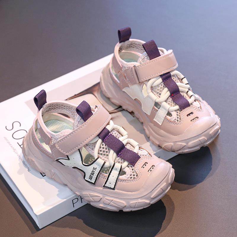 Студенческие спортивные сандалии Толстые Мягкие Детские Кроссовки Нескользящие Перфорированные 2025 Лето Новые Детские Кроссовки Сетчатые Дышащие