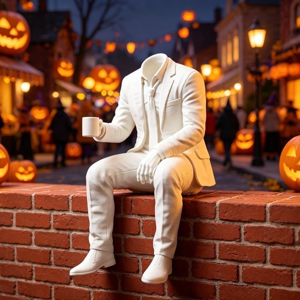 Minimalist Tuxedo Man Sculpture Home Decoration Desktop Ornaments Sitting Man Figurine Home Decor