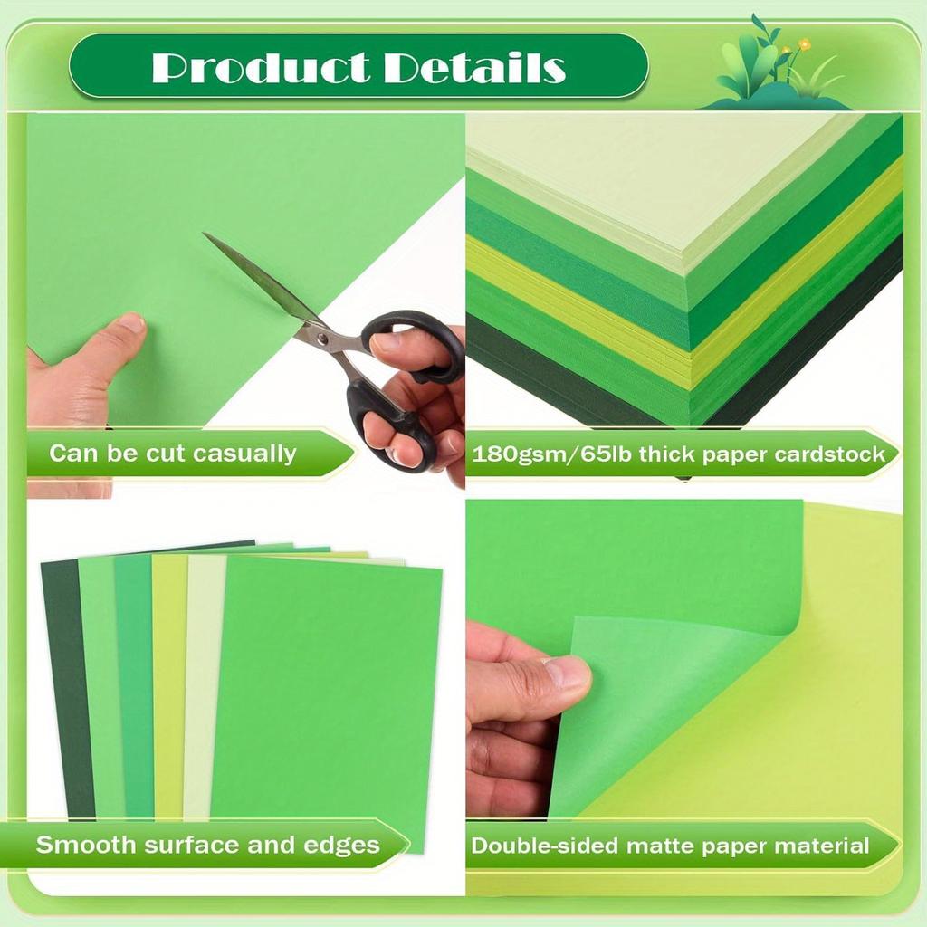 24Sheets Green Cardstock Paper 10.63 X 15.35inch Card Stock 180gsm/65lb Cardstock for Card Making, Invitations, Scrapbooking, DIY Art Craft Supplies