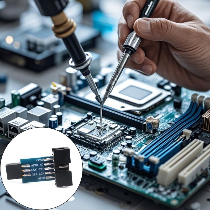 AVR Programmer 10PIN To 6PIN Interfaces Converters Board Adapters For Electronic Projects