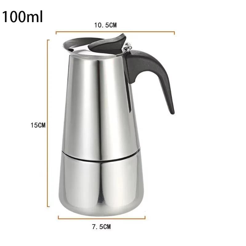 100ml/200ml/300ml Stainless Steel Coffee Maker Pot for Kitchen Italian Espresso Mocha Pots Percolator Tools Coffee Accessories