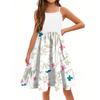 The Summer Children Condole Girls Printed Sleeveless Cute Flower Princess Leisure Dresses