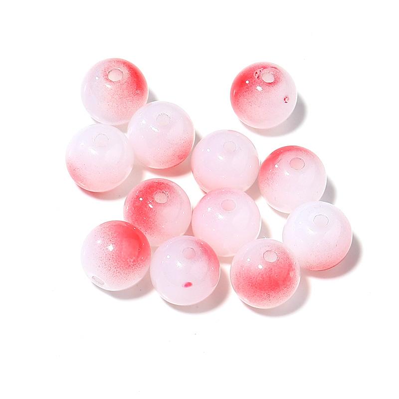 50 шт. Блестящие круглые стеклянные бусины 8 мм Разноцветные Lampwork Свободные Разделители Бусины Для Изготовления Украшений Поделки Своими Руками Браслет Аксессуары