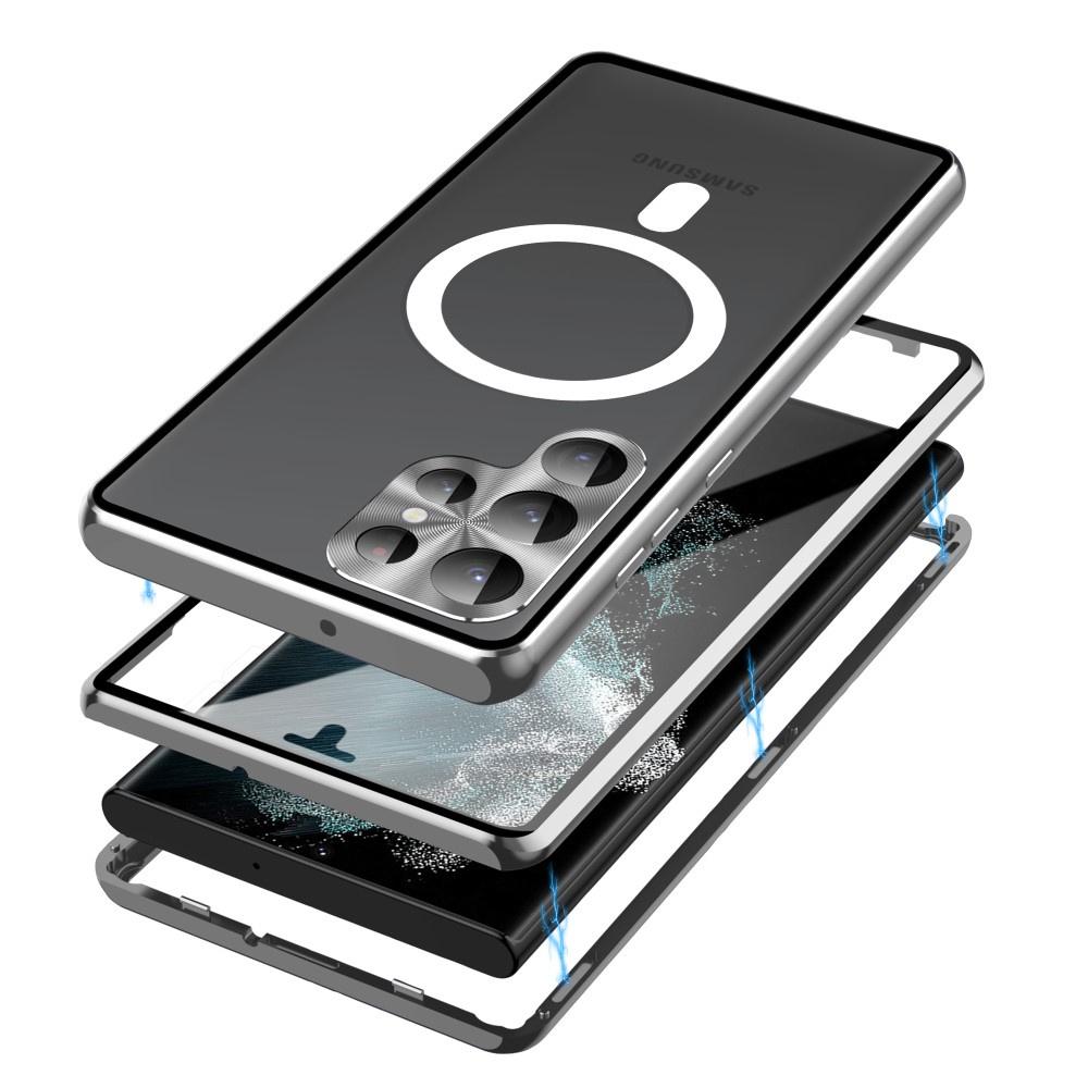 Magnetic Dual Glass MagSafe case for Samsung Galaxy S24 Ultra, silver