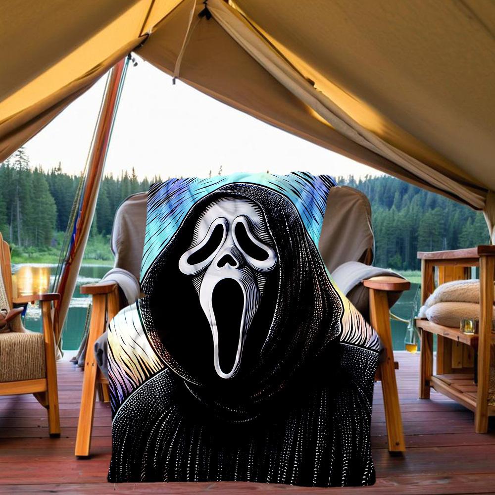 1 шт. Плед Scream для улицы, легкий, фланелевый, мягкий и теплый, для использования в любое время года, для дивана, улицы, кемпинга, гостиной, офиса, стула