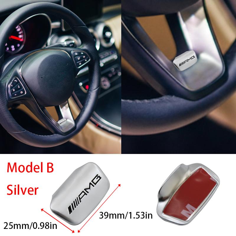 OLV5 3D Metal Car Logo Steering Wheel Sticker Decoration For Mercedes Benz AMG GLC W203 W206 W220 W205 W211 W212 W201 W210 W108 Class