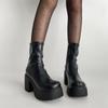 Black Small British Style Platform Martin Boots Women's Summer 2025 New Thin High-heeled Short Boots